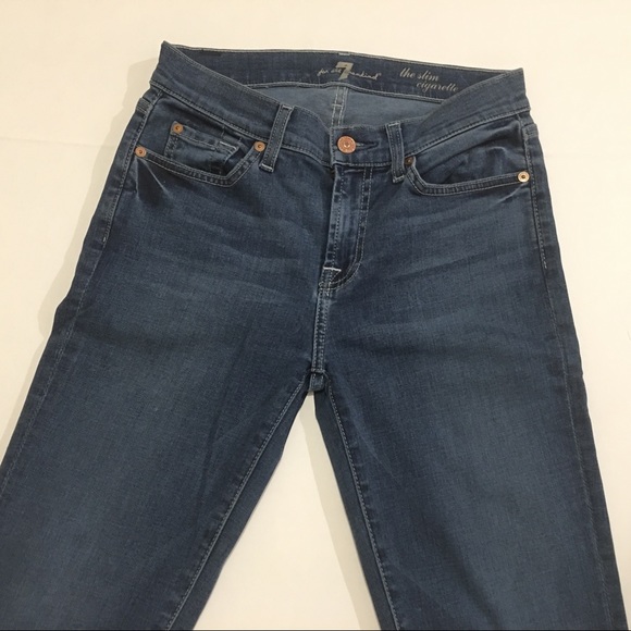 7 FOR ALL MANKIND THE SLIM CIGARETTE MidRise Sz 26 - Picture 2 of 8